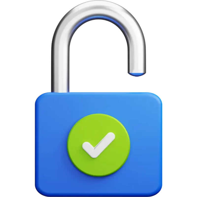 Security and ssl web service. Blue padloclk with green tick